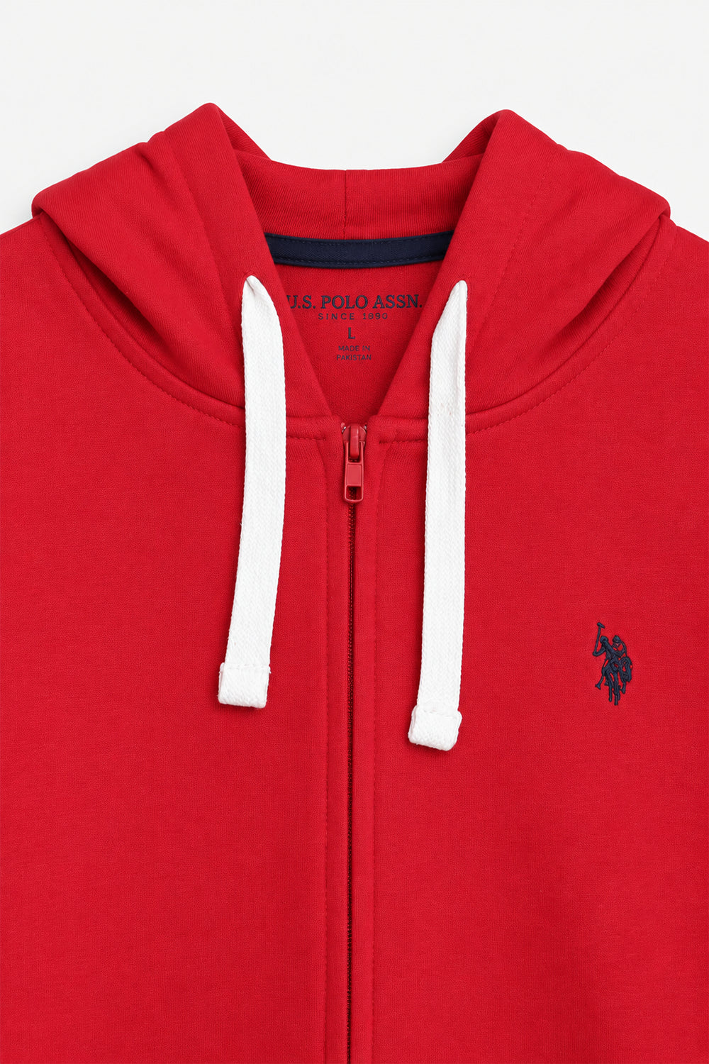 Men Branded Zipper Hoodie - Red