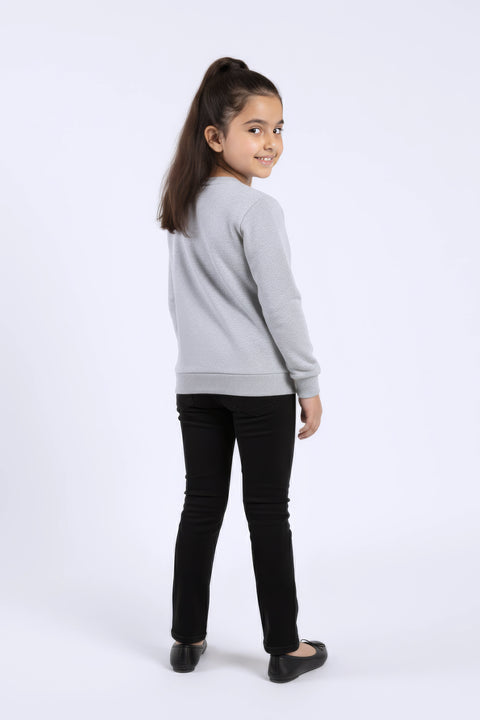 Girls Branded Graphic Sweatshirt - Grey