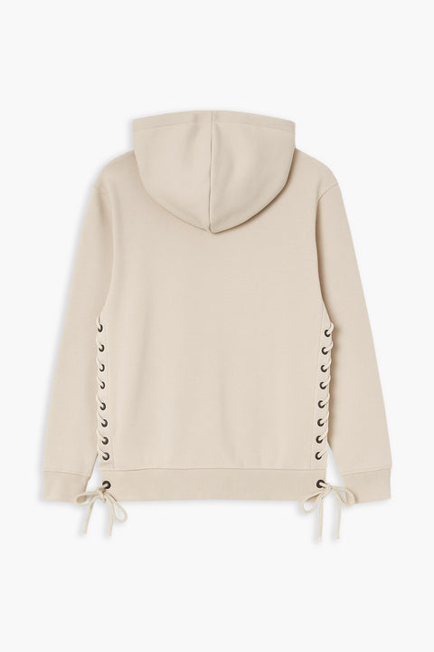 Women Branded Pullover Hoodie - Beige