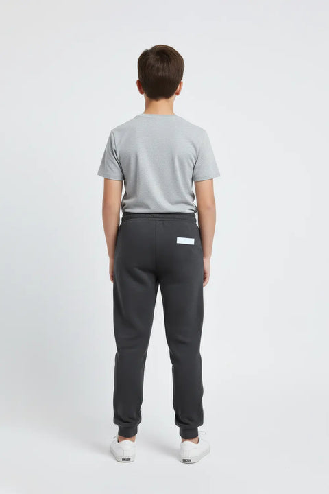 Boys Branded Fleece Pajama - D/Grey