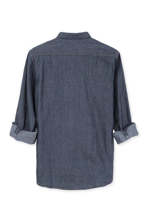 Men Denim Shirt DBP Pocket MDS23-03 - D/Grey