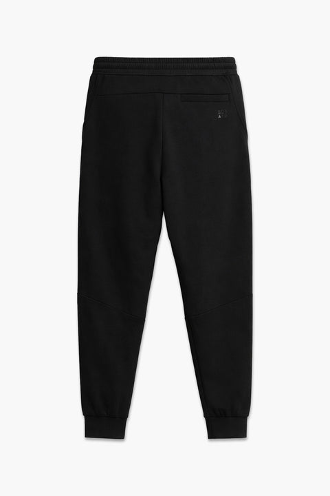 Men Branded Fleece Trouser - Black