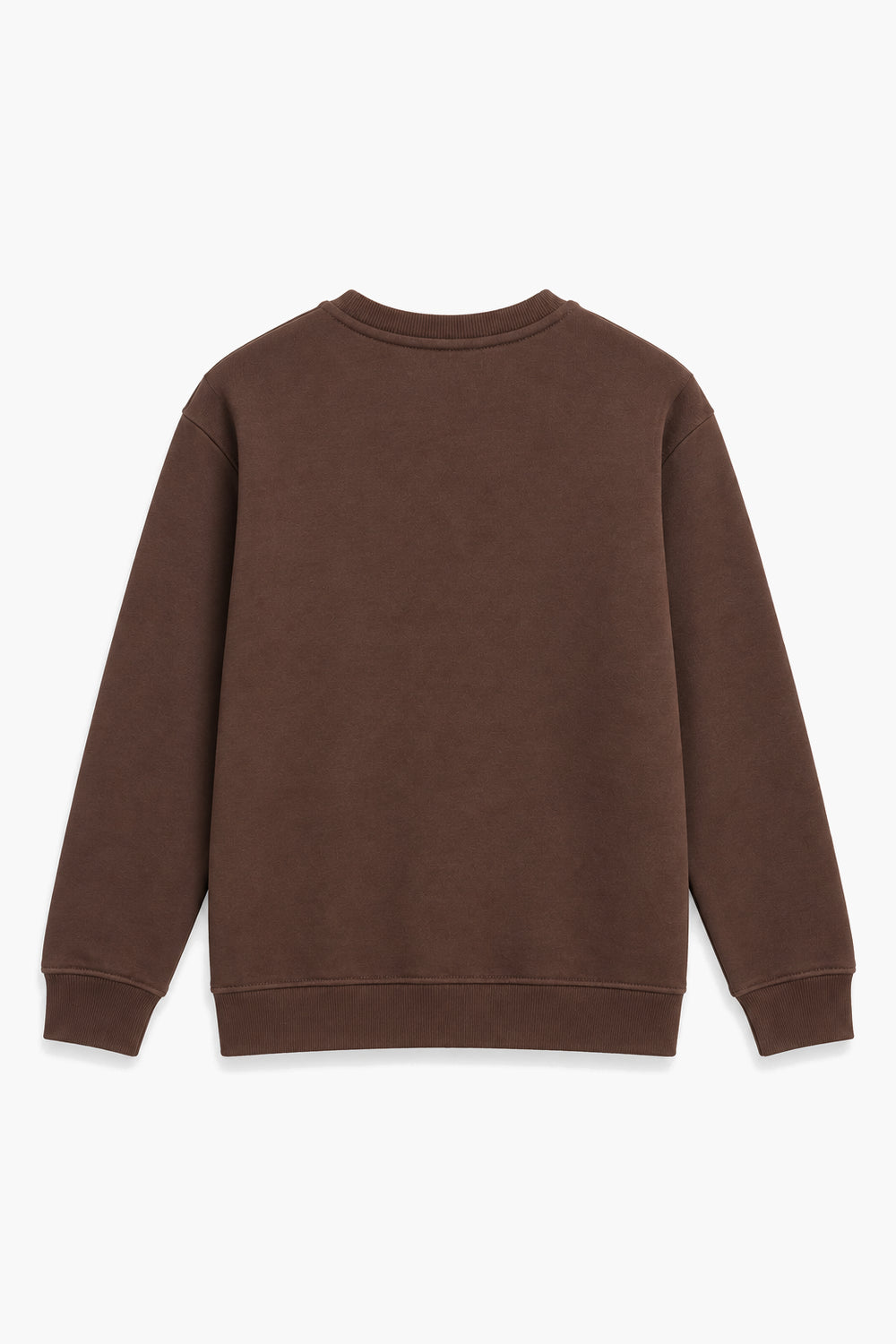 Men Breanded Fleece Basic Sweatshirt - Brown