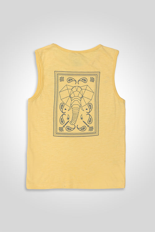 Boys Branded Graphic Sando - Yellow