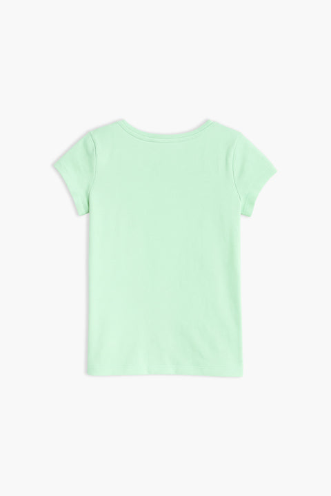 Girls Branded Graphic T-Shirt - L/Green