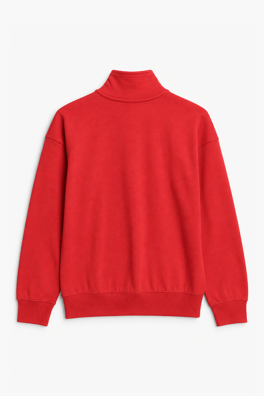 Women Branded Fleece Mock neck - Red