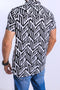 Men Casual Viscose printed Hawaii Dyed Shirt - Black & White