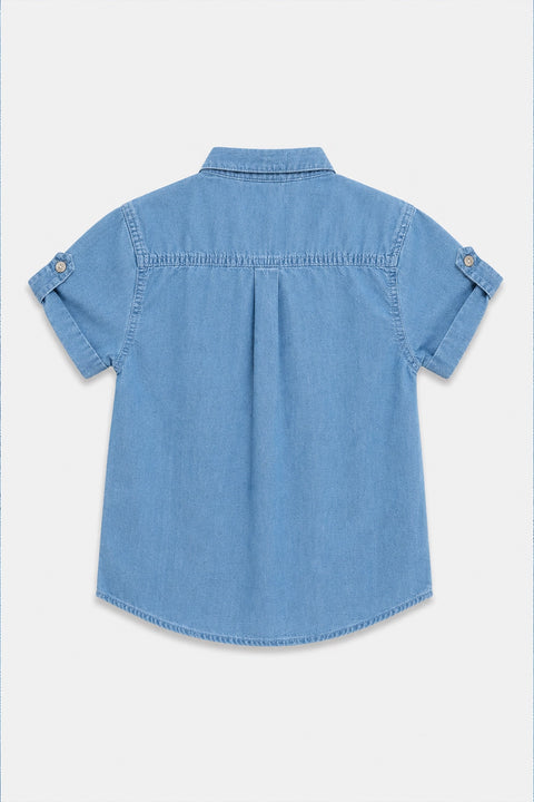 Girls Branded Shirt - L/Blue