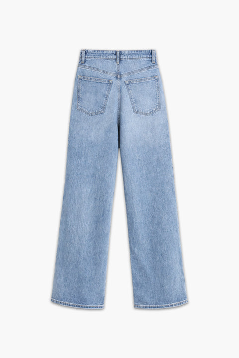 Women's Branded Wide Leg Jeans - Blue