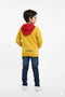 Boys Branded Pullover Hoodie - Mustard