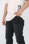 Man branded Straight Fit Denim Jeans - Black