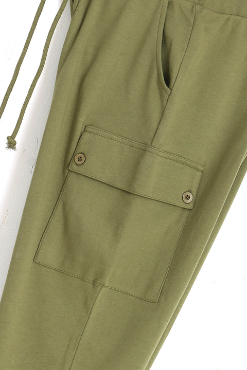 Women Branded Cargo Trouser - Green