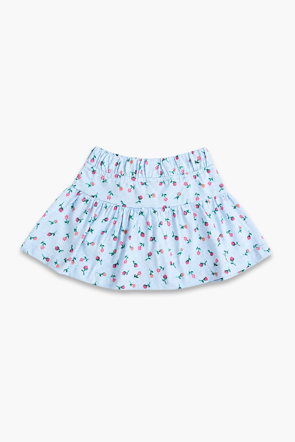 Girls Graphic Cotton Mini Skirt - Sky Blue
