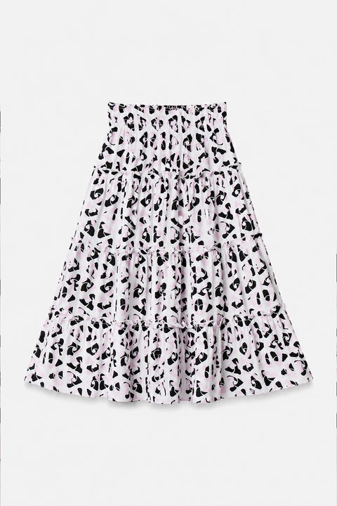 Girls Printed Long Skirt - Light Pink