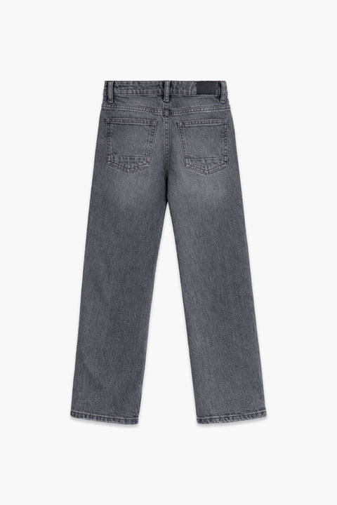 Boy Branded Straight fit Denim Pant - Grey