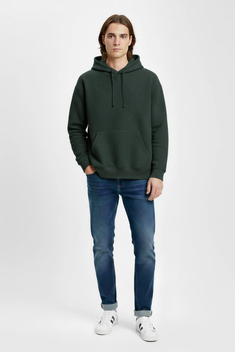 Men Branded Pullover Hoodie - D/Green