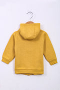 Boys Branded Fleece Zipper Hoodie  - Yellow