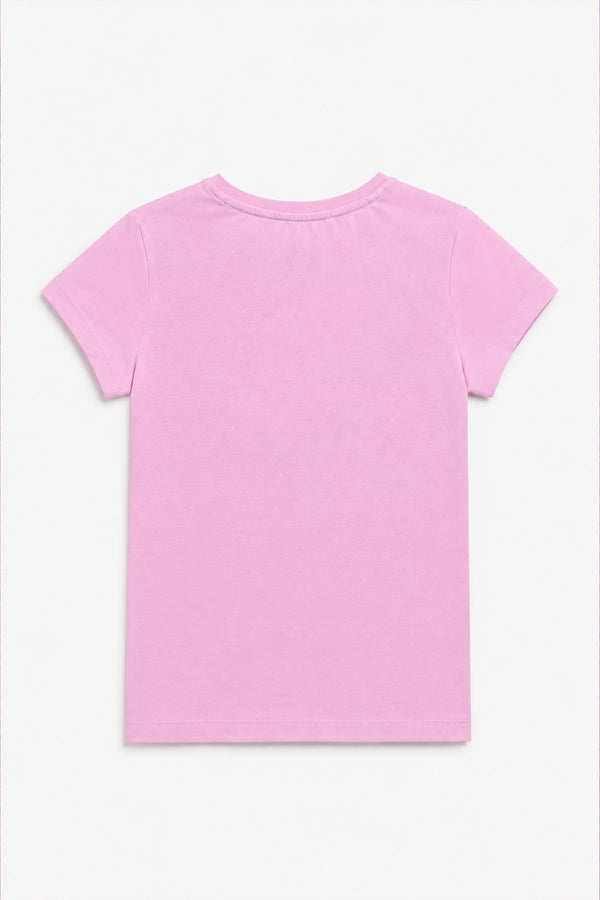 Girls Branded Graphic T-Shirt - Pink