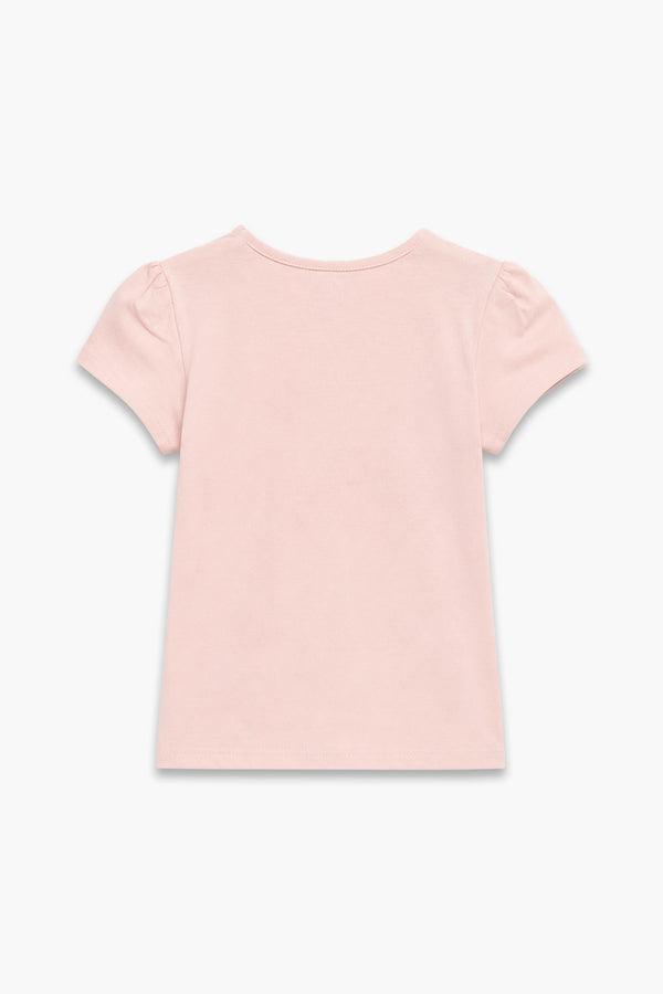 Girls Branded Graphic T-Shirt - Peach
