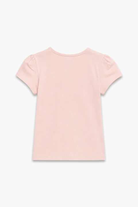 Girls Branded Graphic T-Shirt - Peach