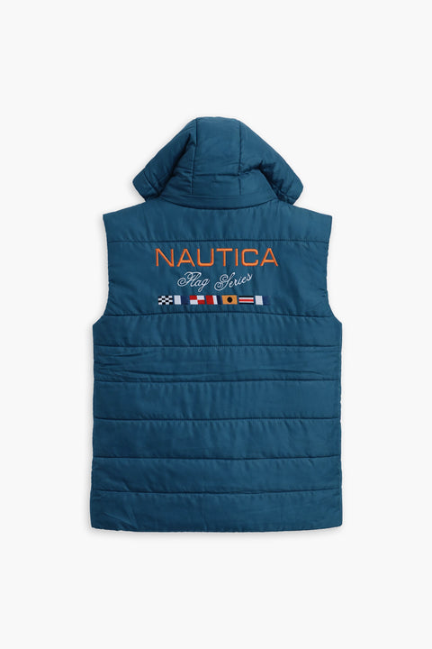 Men Branded Puffer Jacket Sleeveless - C/Green