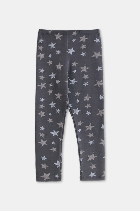 Girls Branded Graphic Legging - Grey