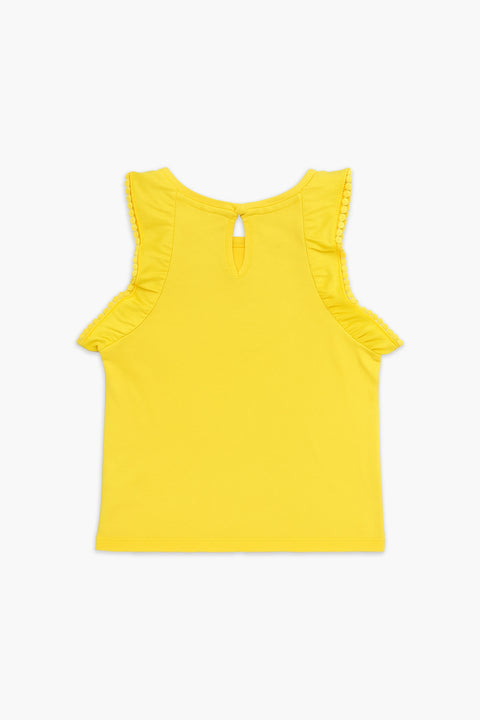 Girls Branded T-Shirt - Yellow