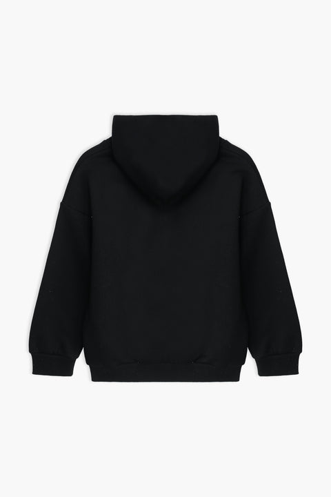 Boys Branded Pullover Hoodie - Black