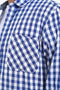 Men Double Pocket Shirt MCS24-13 - Blue And White Check