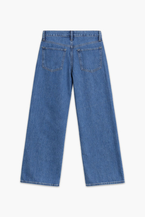 Girls Branded Wide Leg Jeans  - M/Blue