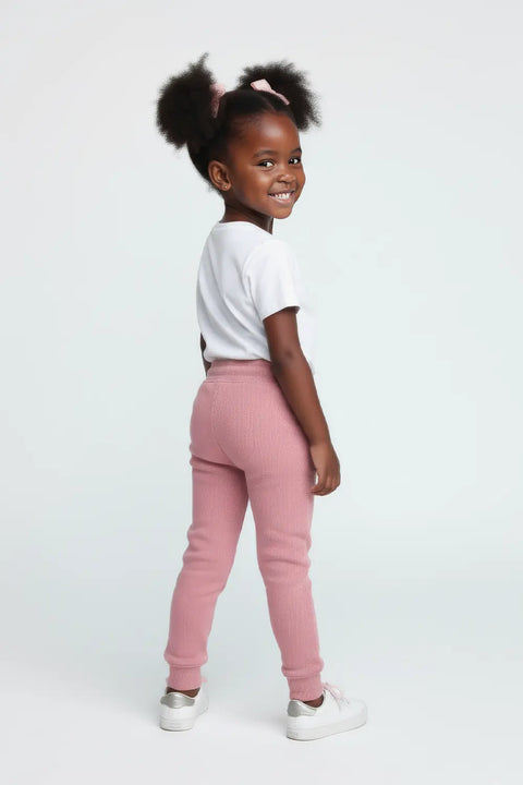 Girls Branded Fleece Trouser - Tea Pink