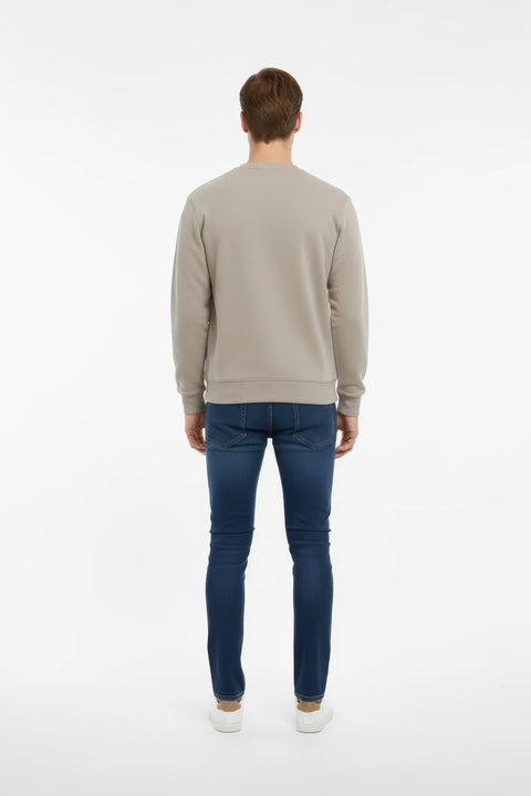 Men Branded Basic Sweatshirt - Fawn