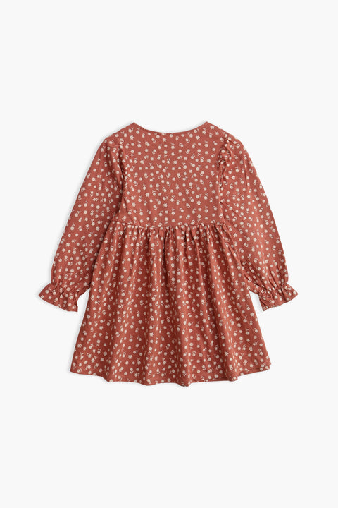 Girl Branded Graphic Frock - L/Brown