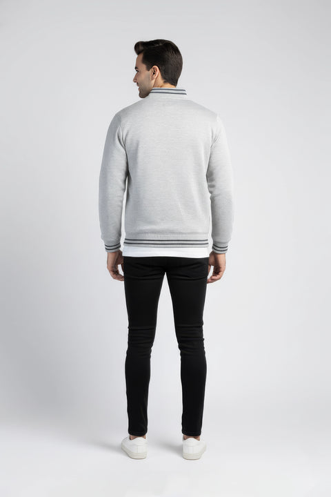 Men Quilt Zipper Jacket MJQT01 - Heather Gray