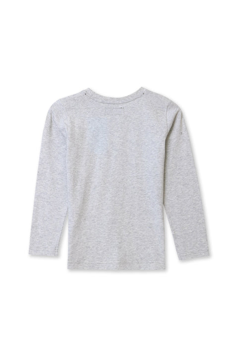 Boy Branded Basic Tee F/S - Heather Grey