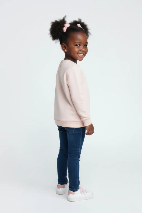 Girls Branded Graphic Sweatshirt - L/Pink