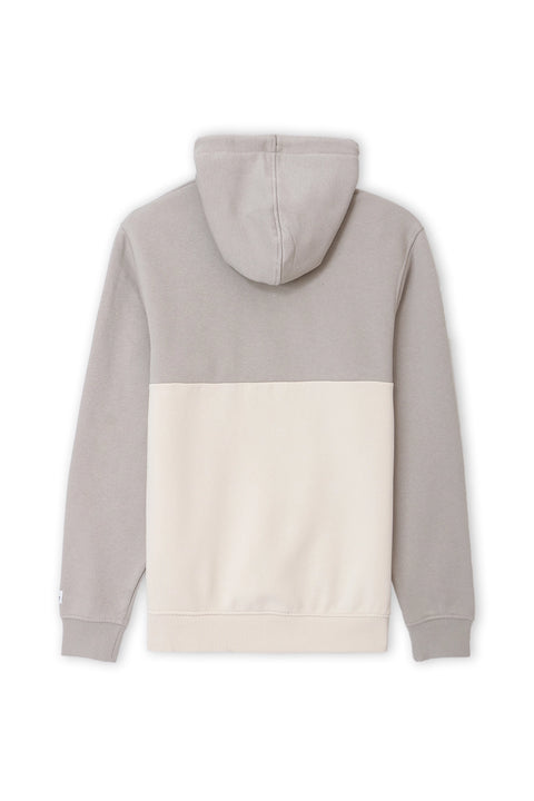 Men Branded Printed Hoodie - Grey And Cream