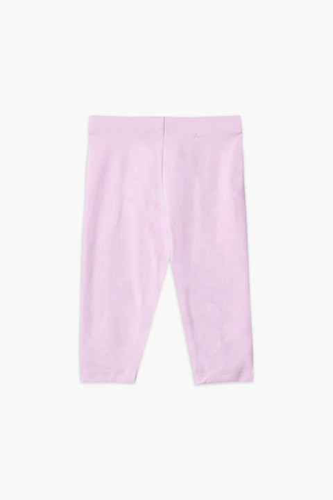 Girls Branded Capri - Baby Pink