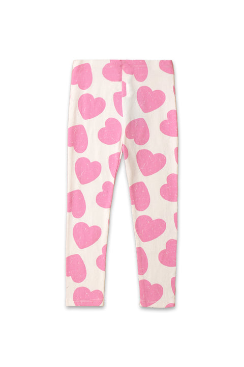 Girls Branded Graphic Legging - White