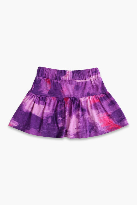 Girls Graphic Cotton Mini Skirt - Purple
