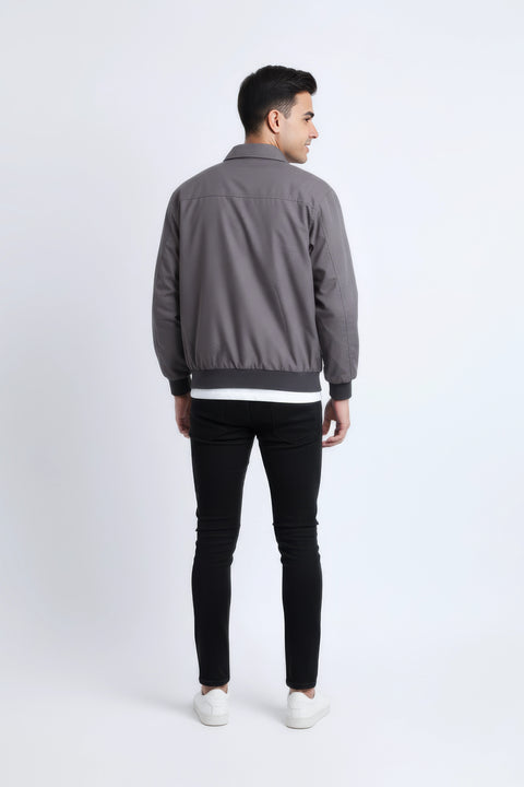 Men Twill Jacket Over Placket MJ-2201 - Charcoal