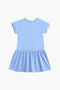 Girls Branded Graphic Frock - Blue