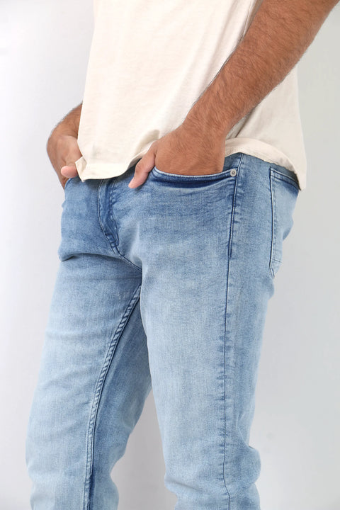 Man branded Straight Fit Denim Jeans - Blue