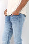 Man branded Straight Fit Denim Jeans - Blue