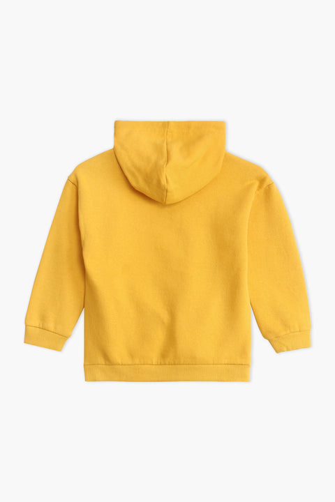 Boys Branded Pullover Hoodie - Yellow