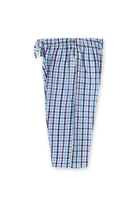 Men Loungewear Check 3 Quarter Short IMM3Q-8 - Purple