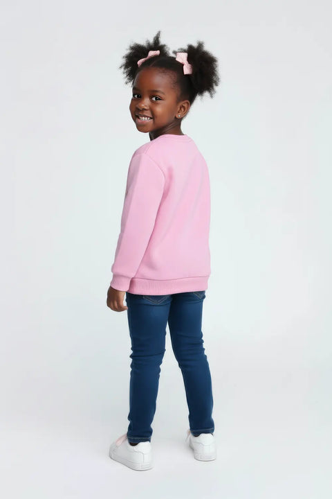 Girls Branded Graphic Sweatshirt - Pink