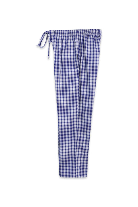 Men Checkered Nightwear Pajama - Blue