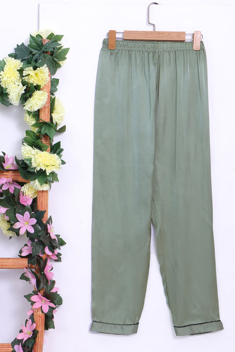 Women EXST Silk Night Suit - Green