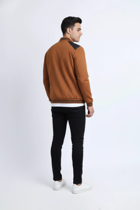 Men Exst Zipper Mockneck MZPPR12 - Brown